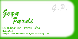 geza pardi business card