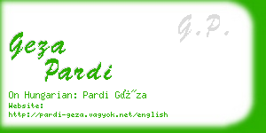 geza pardi business card